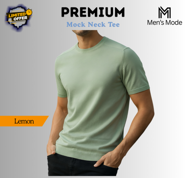Premium Mock Neck Basic T-Shirt