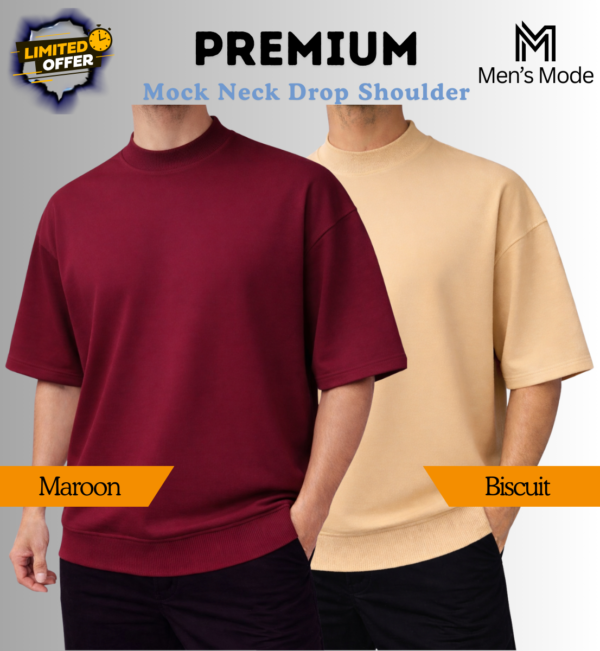 Mock Neck Drop Shoulder