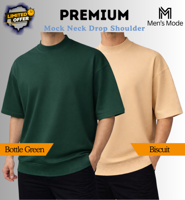 Mock Neck Drop Shoulder