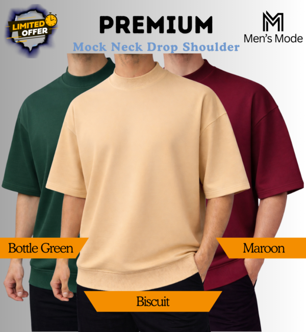 Mock Neck Drop Shoulder