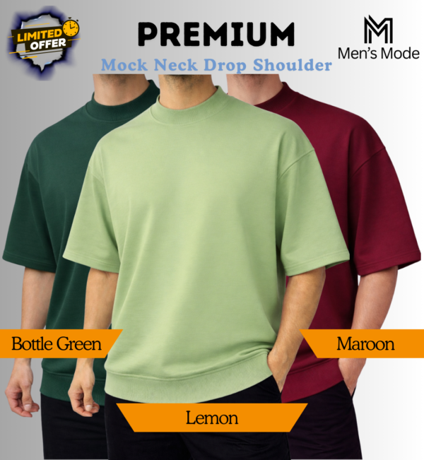 Mock Neck Drop Shoulder