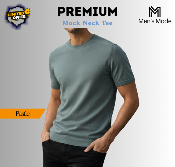 Premium Mock Neck Basic T-Shirt