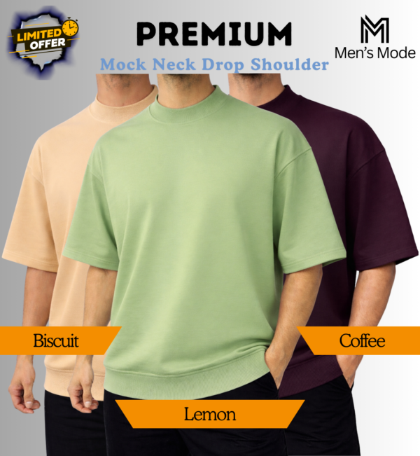 Mock Neck Drop Shoulder