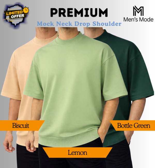 Mock Neck Drop Shoulder