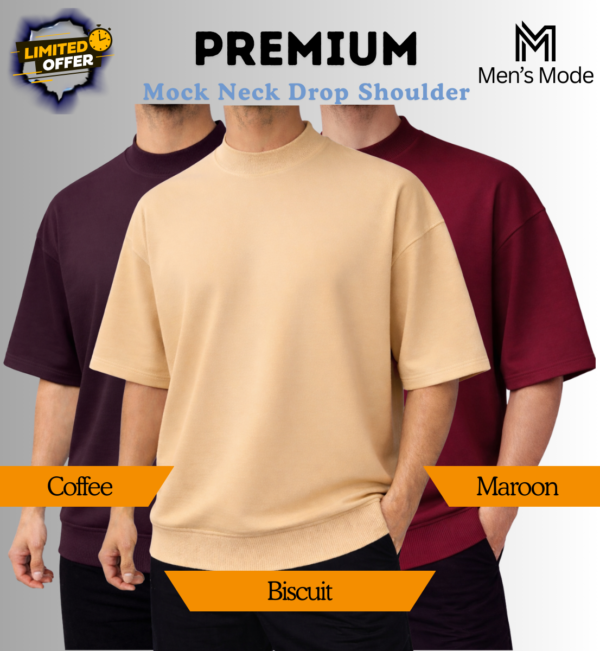 Mock Neck Drop Shoulder