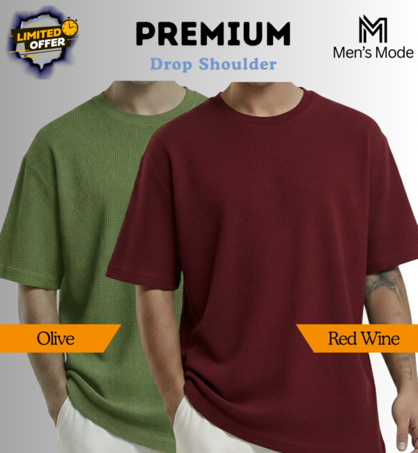 Premium Waffle Drop Shoulder