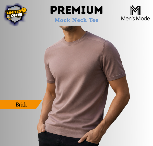 Premium Mock Neck Basic T-Shirt