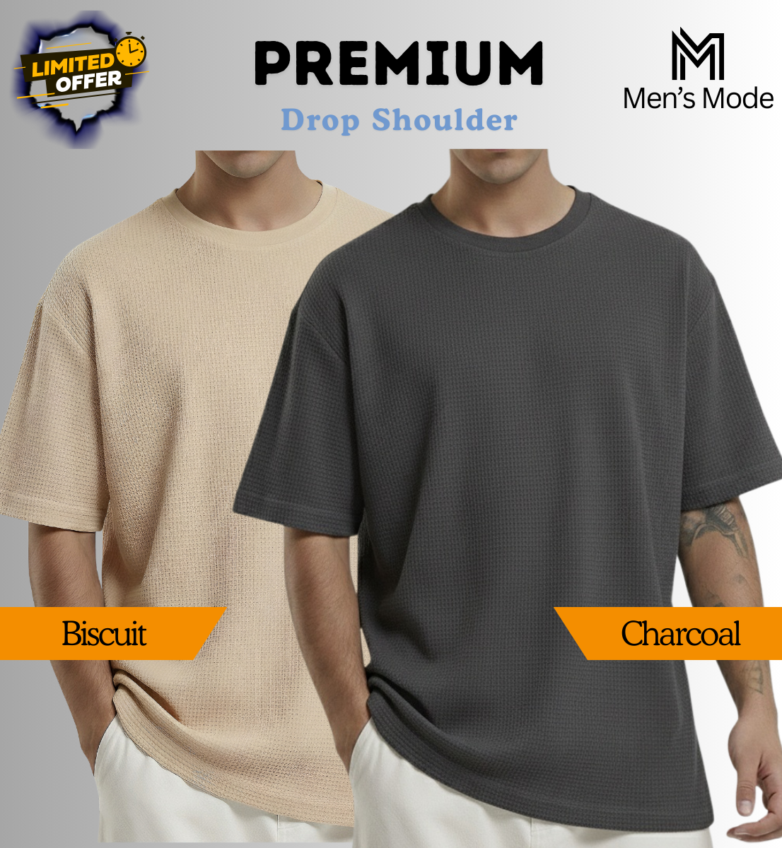 Premium Waffle Drop Shoulder