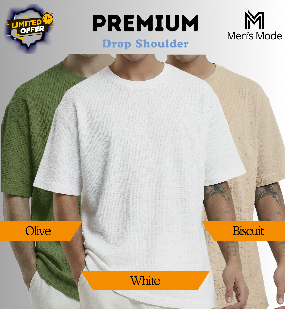 Premium Waffle Drop Shoulder