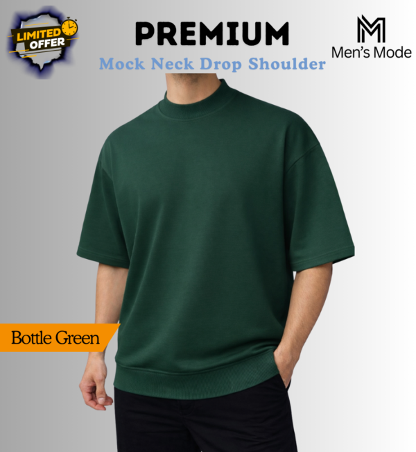 Mock Neck Drop Shoulder