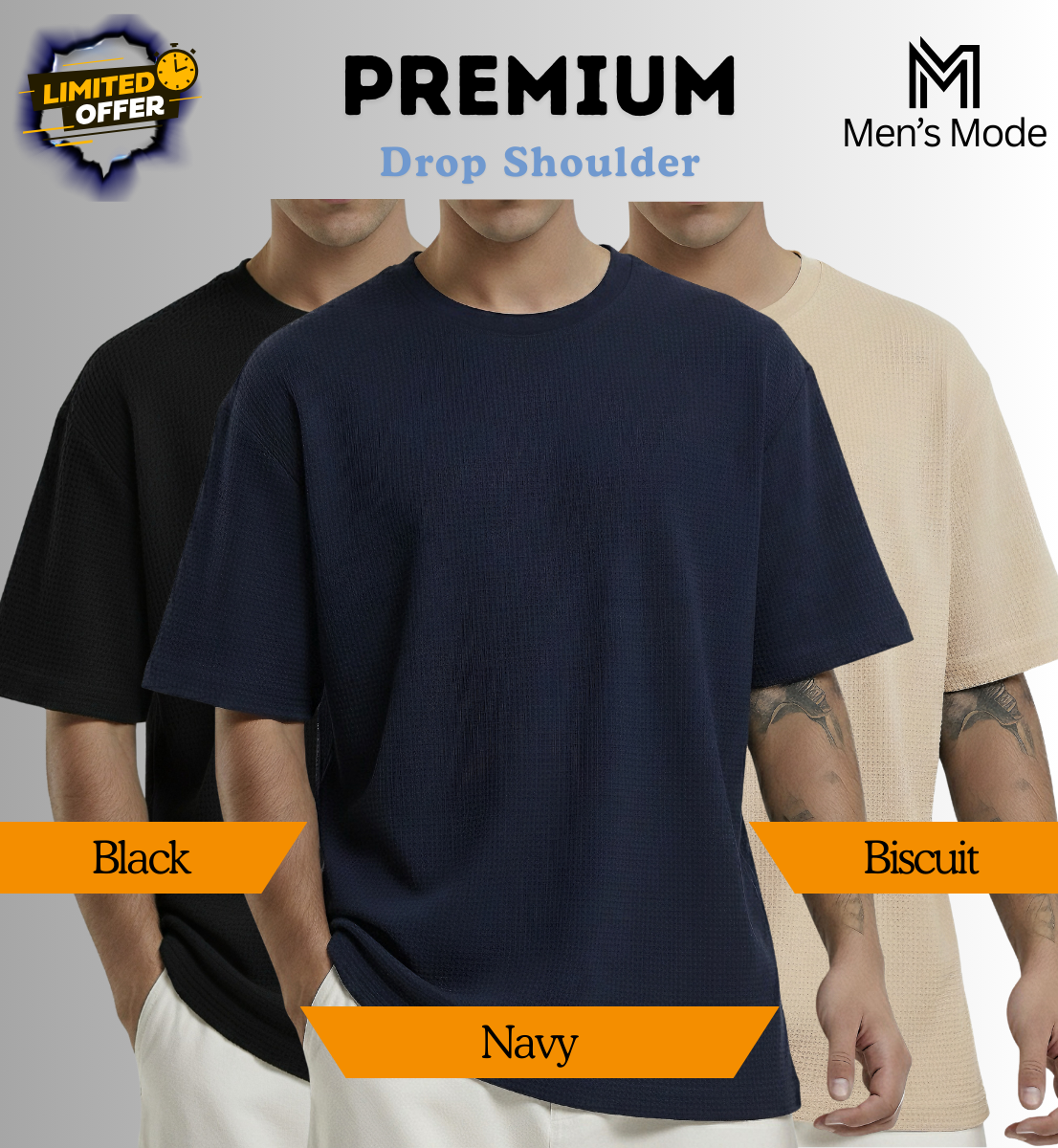 Premium Waffle Drop Shoulder