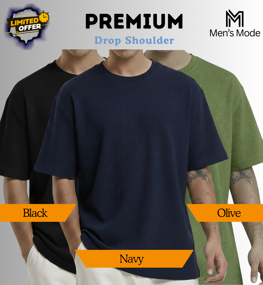 Premium Waffle Drop Shoulder