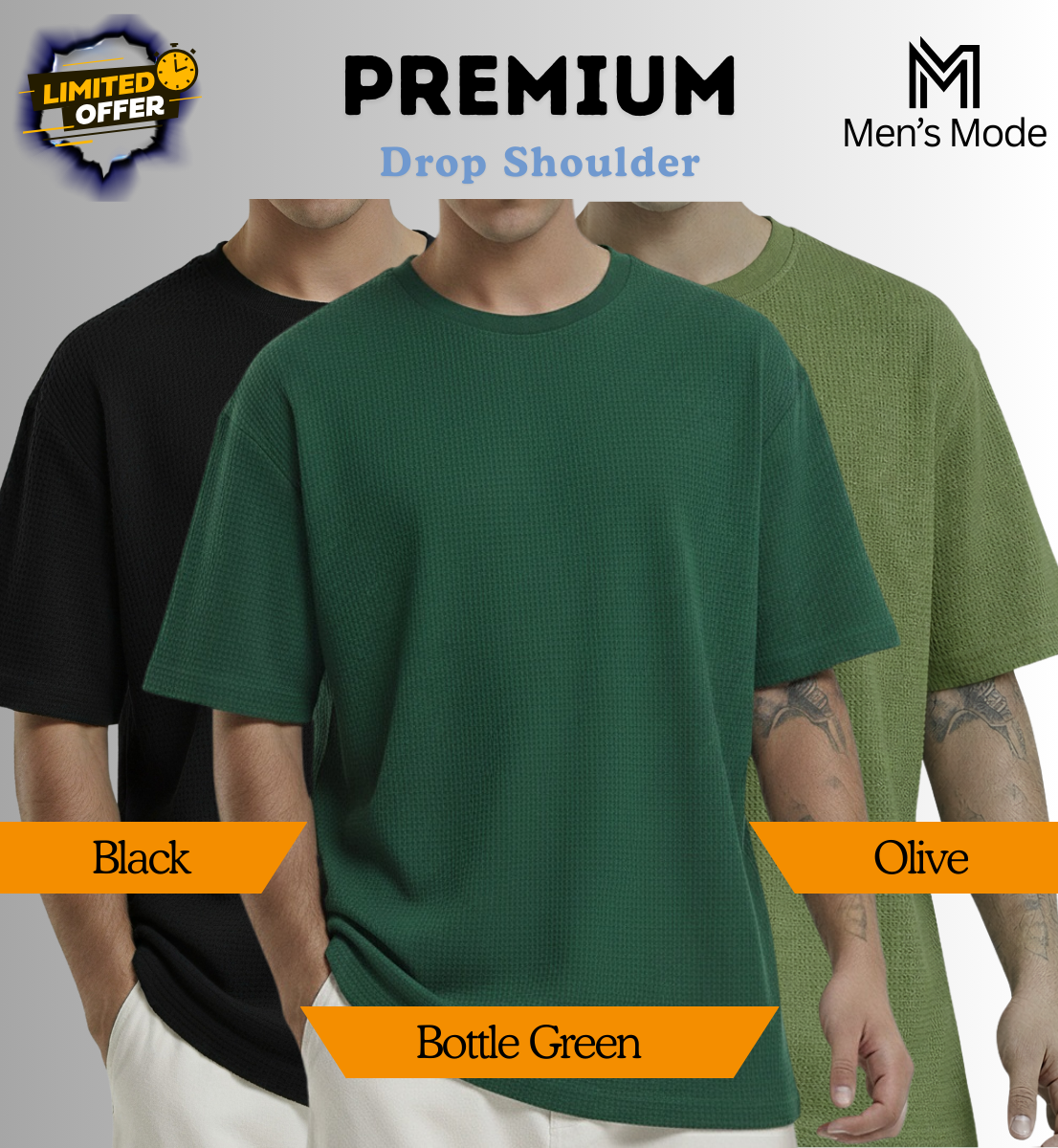 Premium Waffle Drop Shoulder