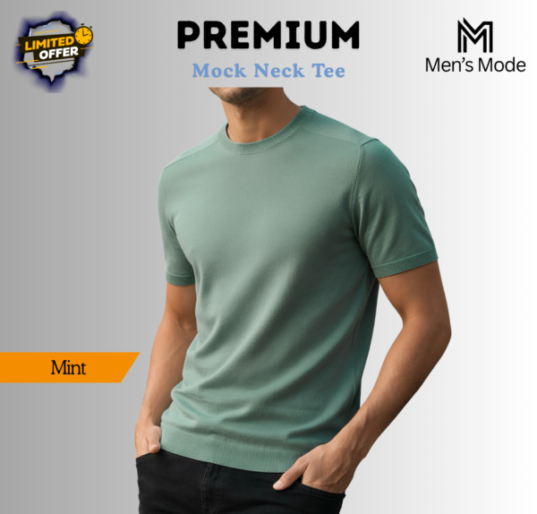 Premium Mock Neck Basic T-Shirt