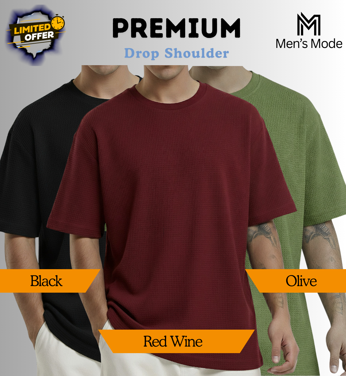 Premium Waffle Drop Shoulder