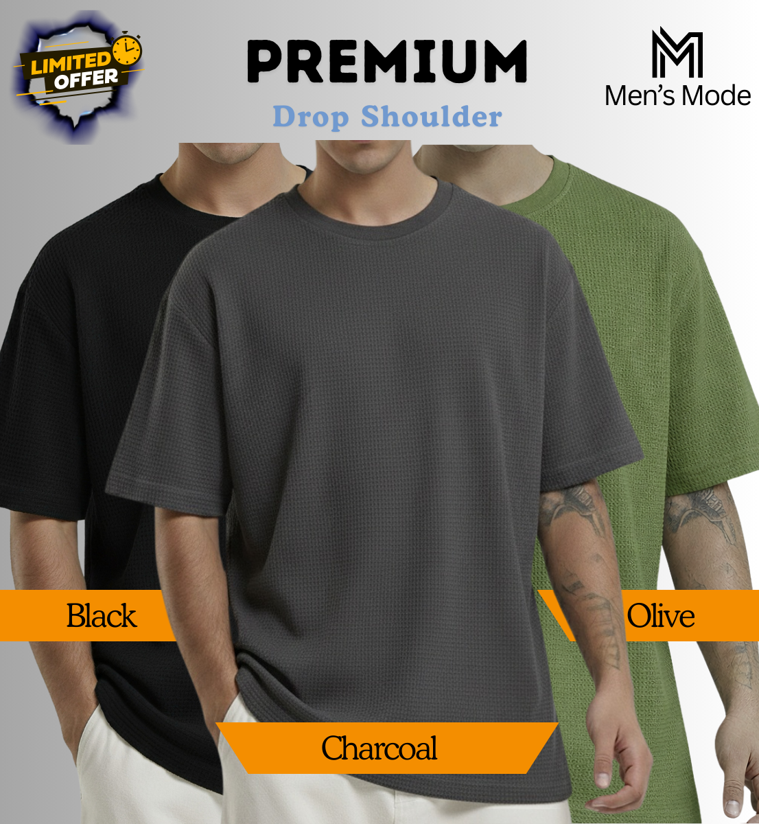 Premium Waffle Drop Shoulder