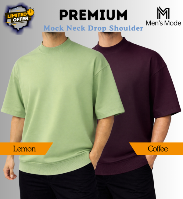 Mock Neck Drop Shoulder