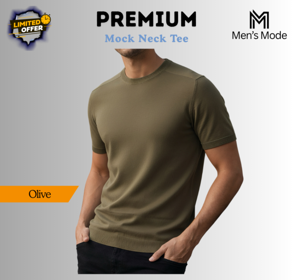 Premium Mock Neck Basic T-Shirt
