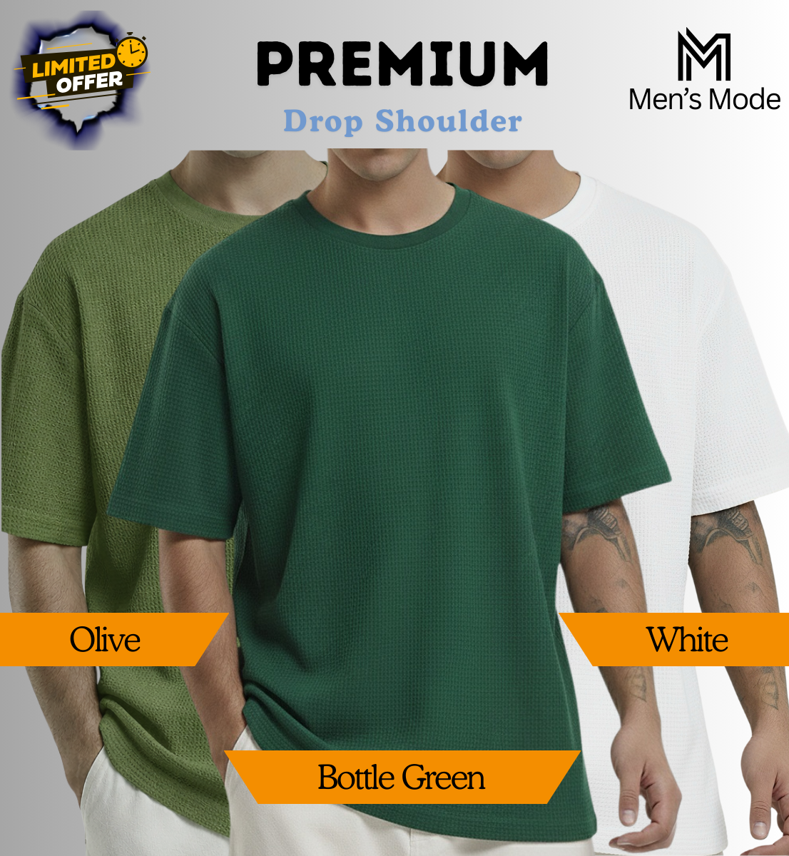 Premium Waffle Drop Shoulder