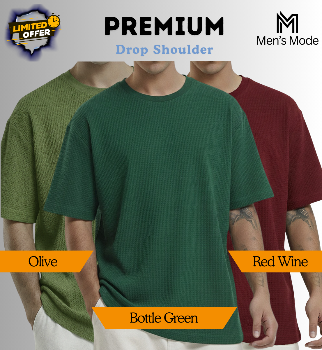 Premium Waffle Drop Shoulder