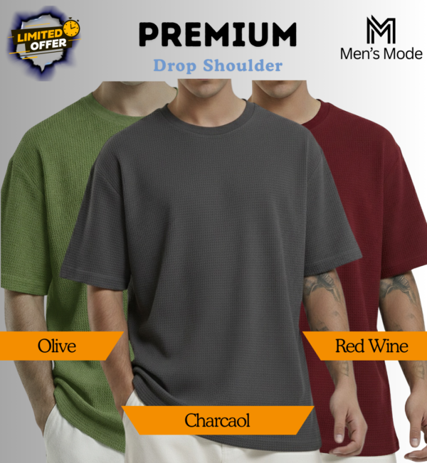 Premium Waffle Drop Shoulder