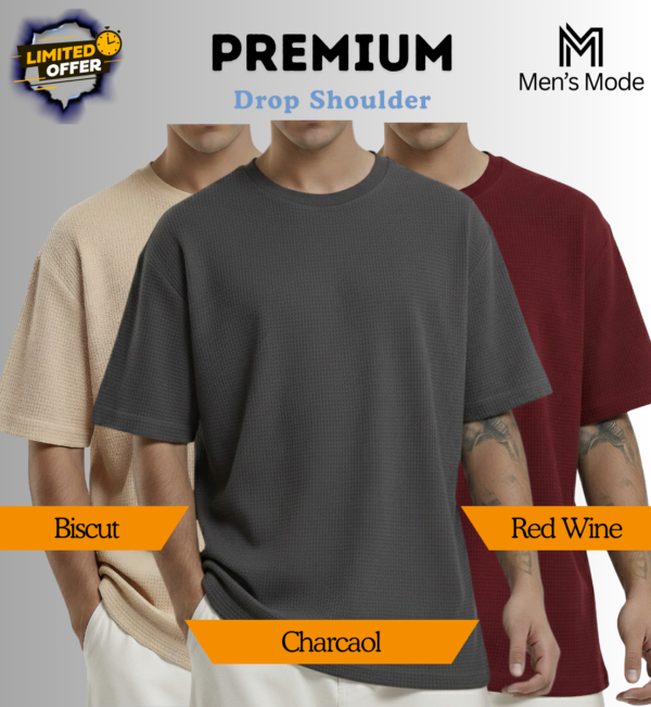 Premium Waffle Drop Shoulder