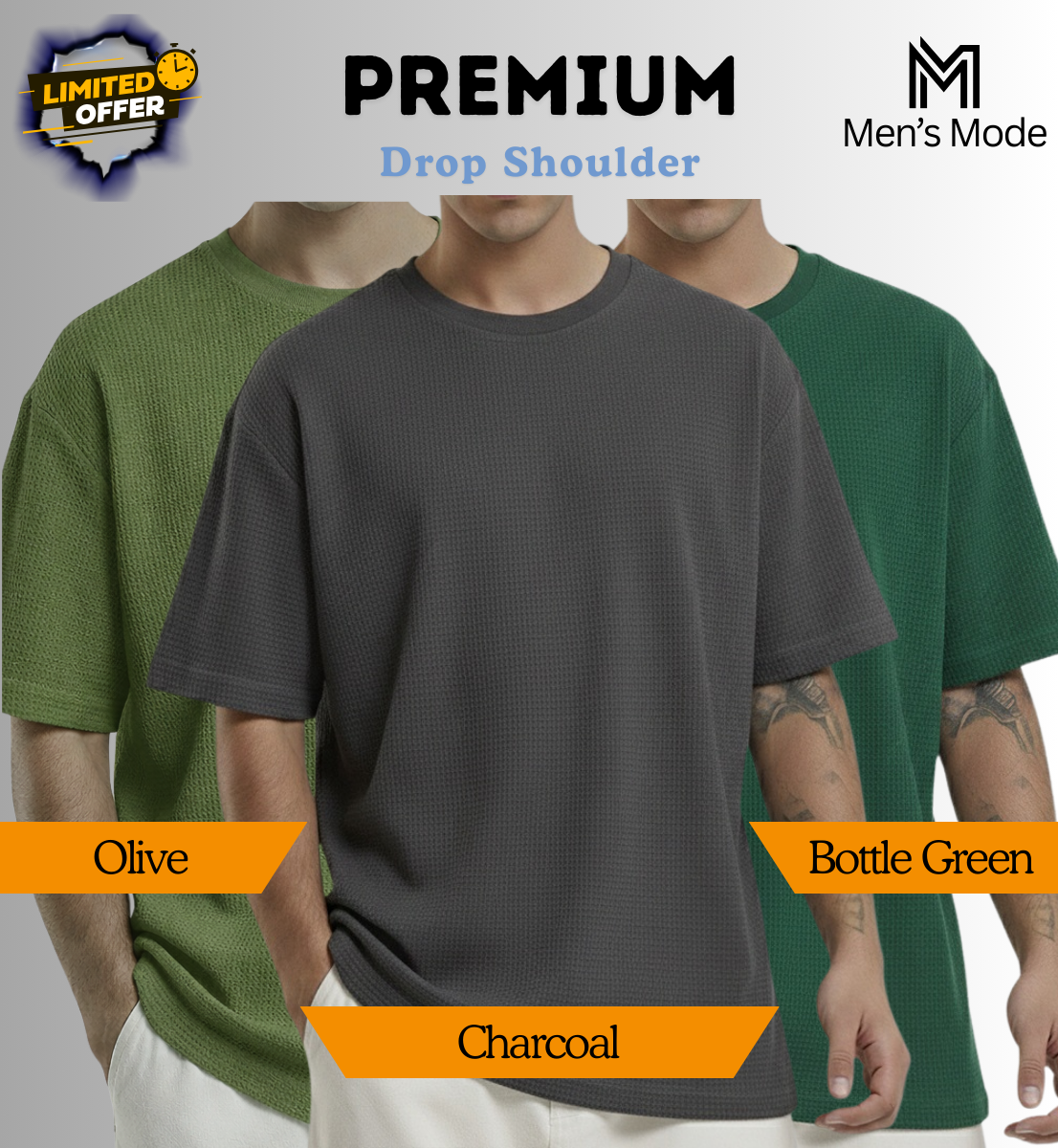 Premium Waffle Drop Shoulder