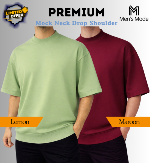 Mock Neck Drop Shoulder