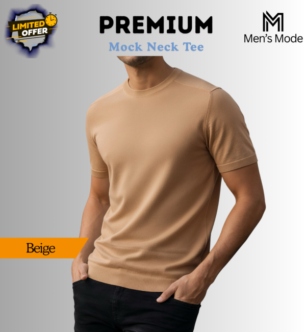 Premium Mock Neck Basic T-Shirt