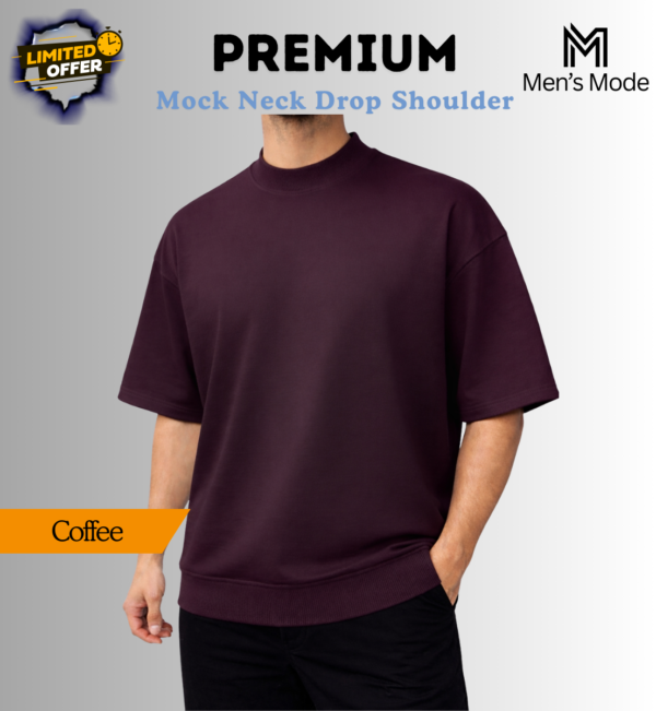 Mock Neck Drop Shoulder