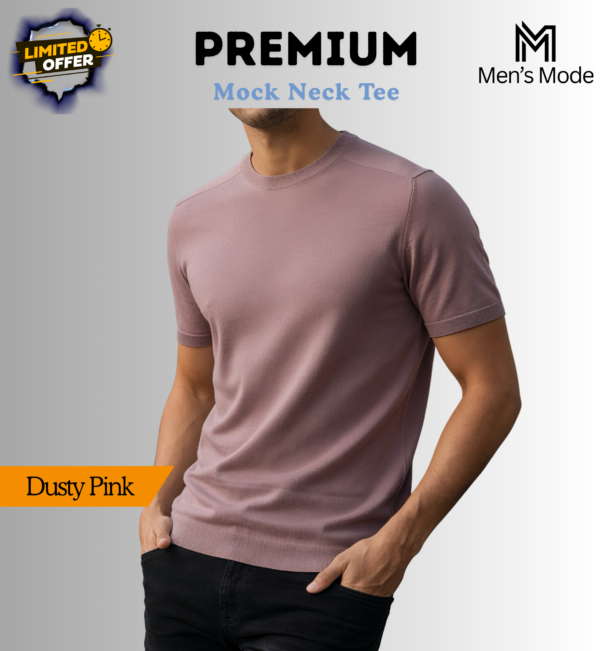 Premium Mock Neck Basic T-Shirt