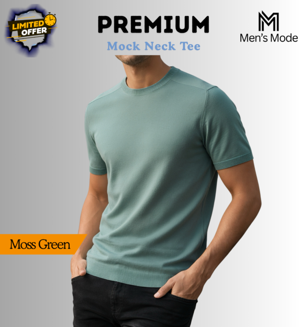 Premium Mock Neck Basic T-Shirt