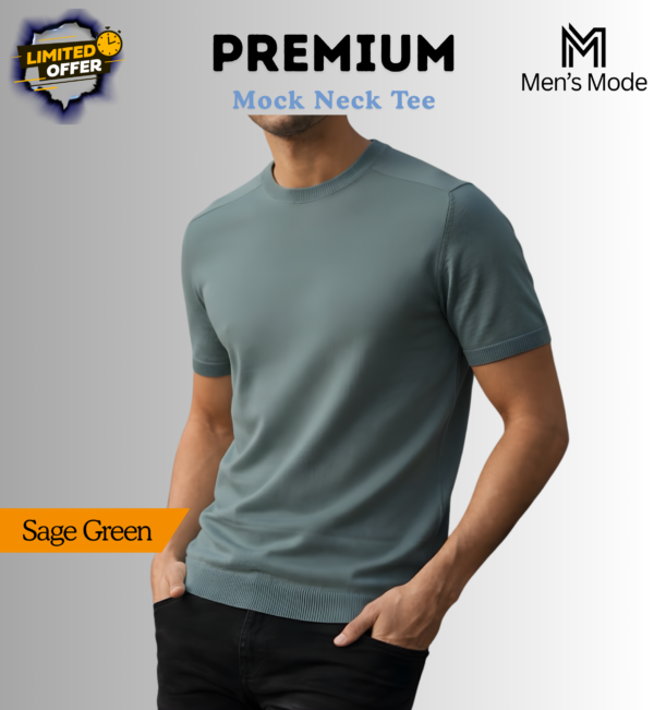 Premium Mock Neck Basic T-Shirt