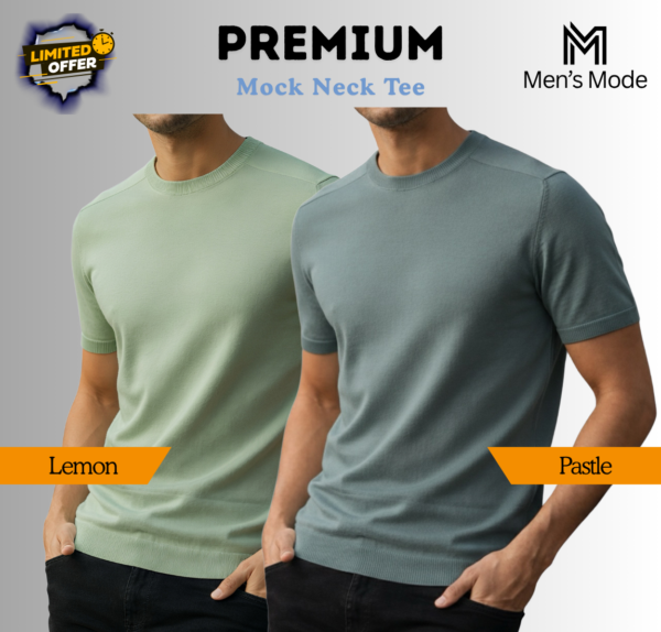 Premium Mock Neck Basic T-Shirt