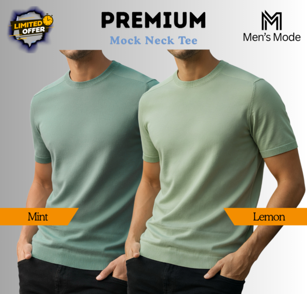Premium Mock Neck Basic T-Shirt
