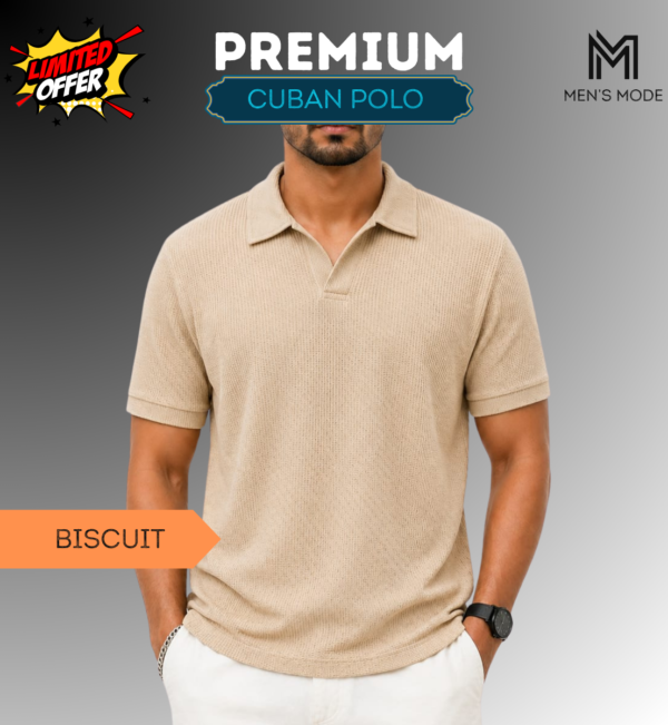 Premium Waffle Cuban Polo