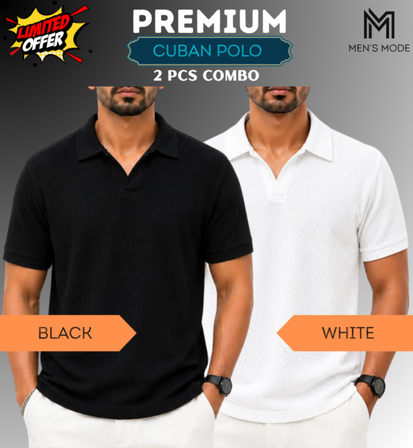 Premium Waffle Cuban Polo
