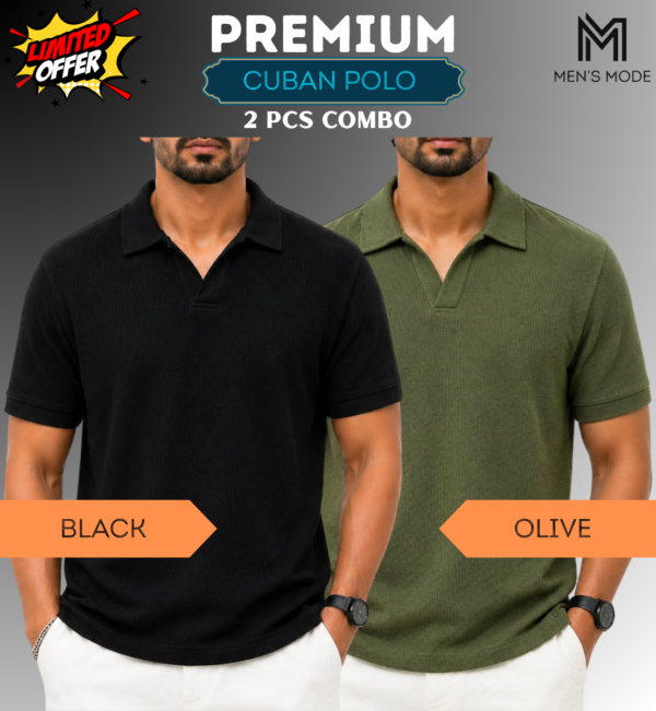 Premium Waffle Cuban Polo