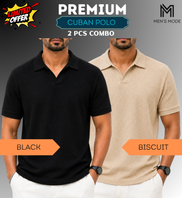 Premium Waffle Cuban Polo