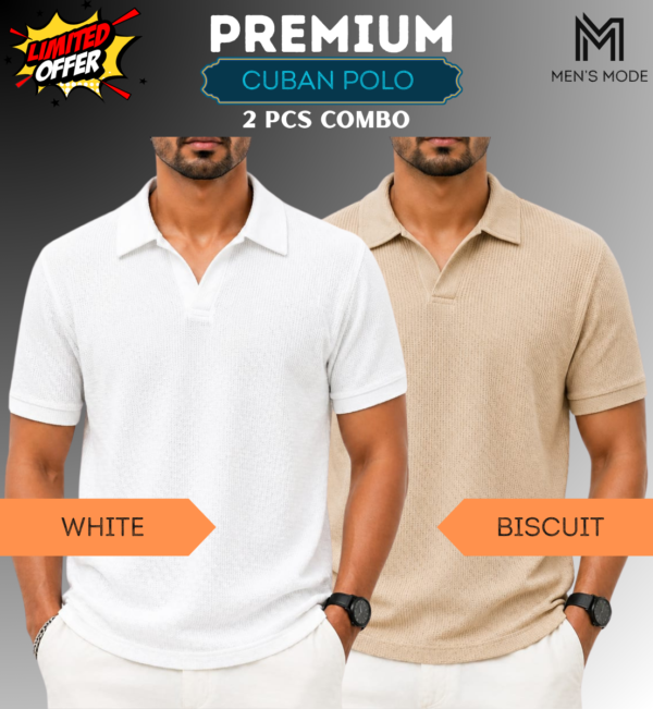 Premium Waffle Cuban Polo