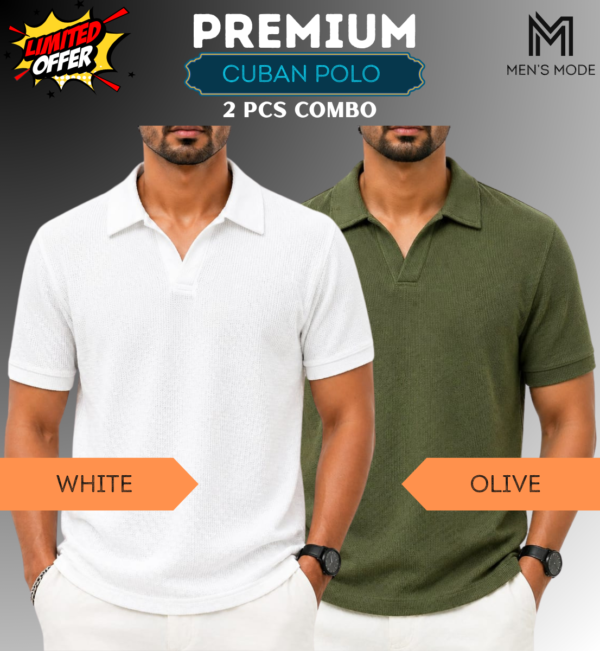 Premium Waffle Cuban Polo