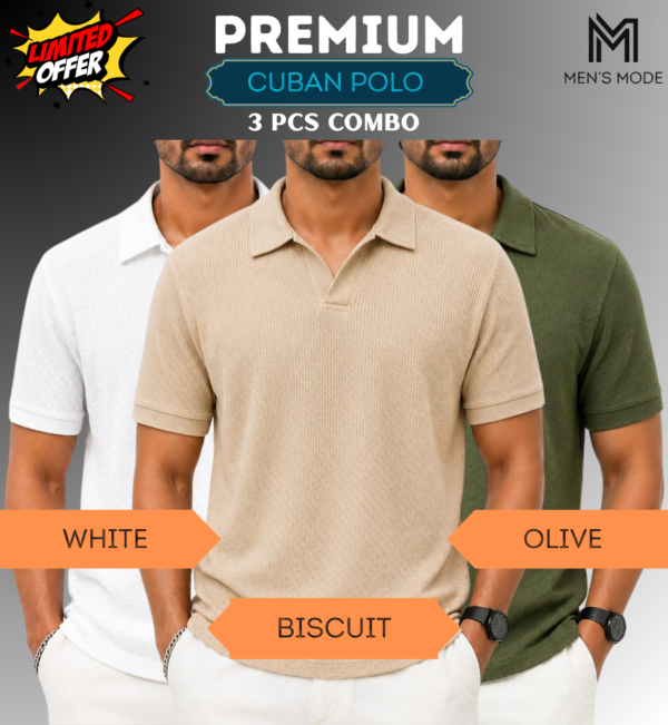 Premium Waffle Cuban Polo
