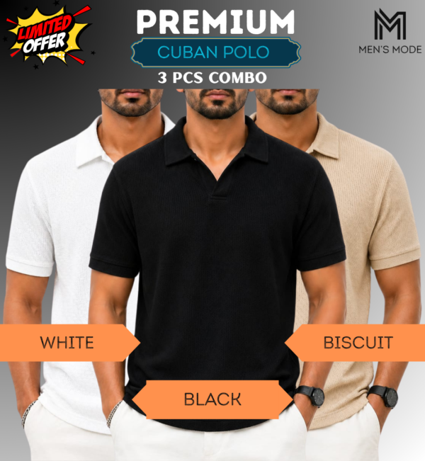 Premium Waffle Cuban Polo