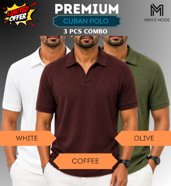 Premium Waffle Cuban Polo