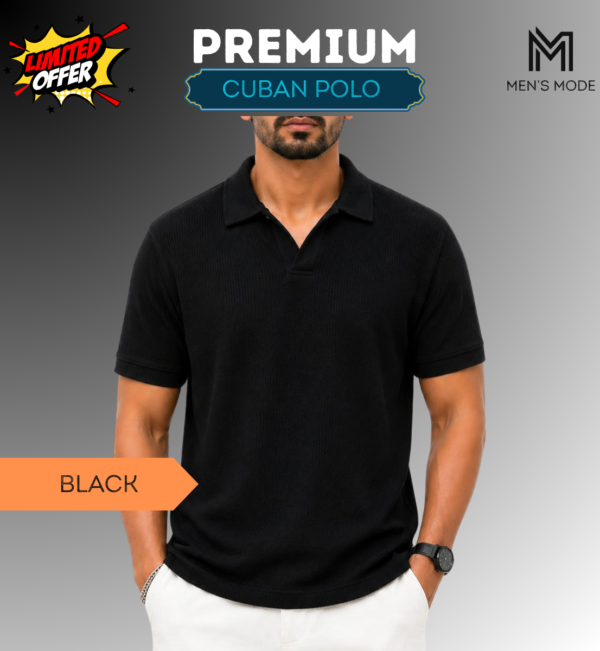 Premium Waffle Cuban Polo