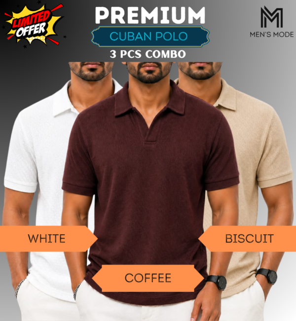 Premium Waffle Cuban Polo