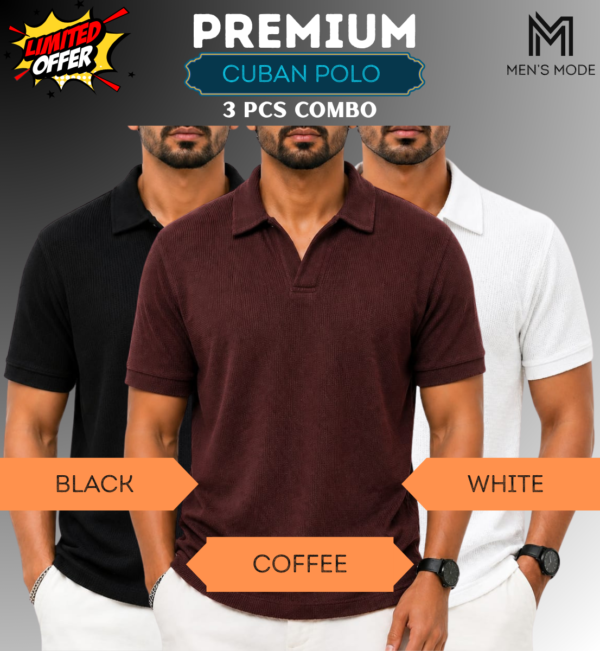 Premium Waffle Cuban Polo