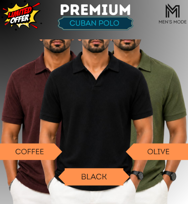 Premium Waffle Cuban Polo