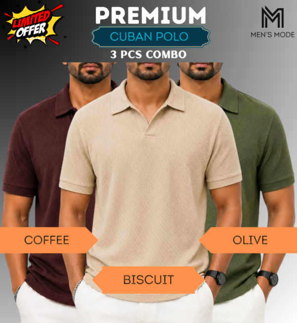 Premium Waffle Cuban Polo