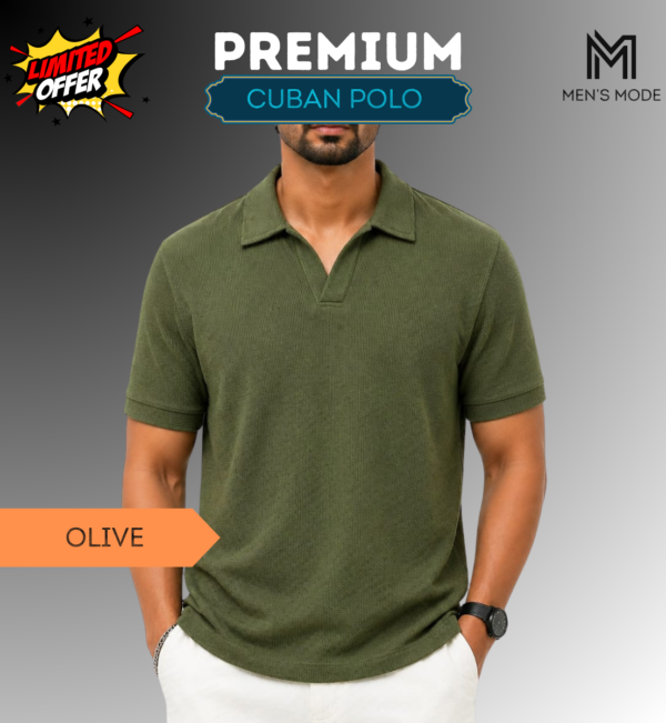 Premium Waffle Cuban Polo